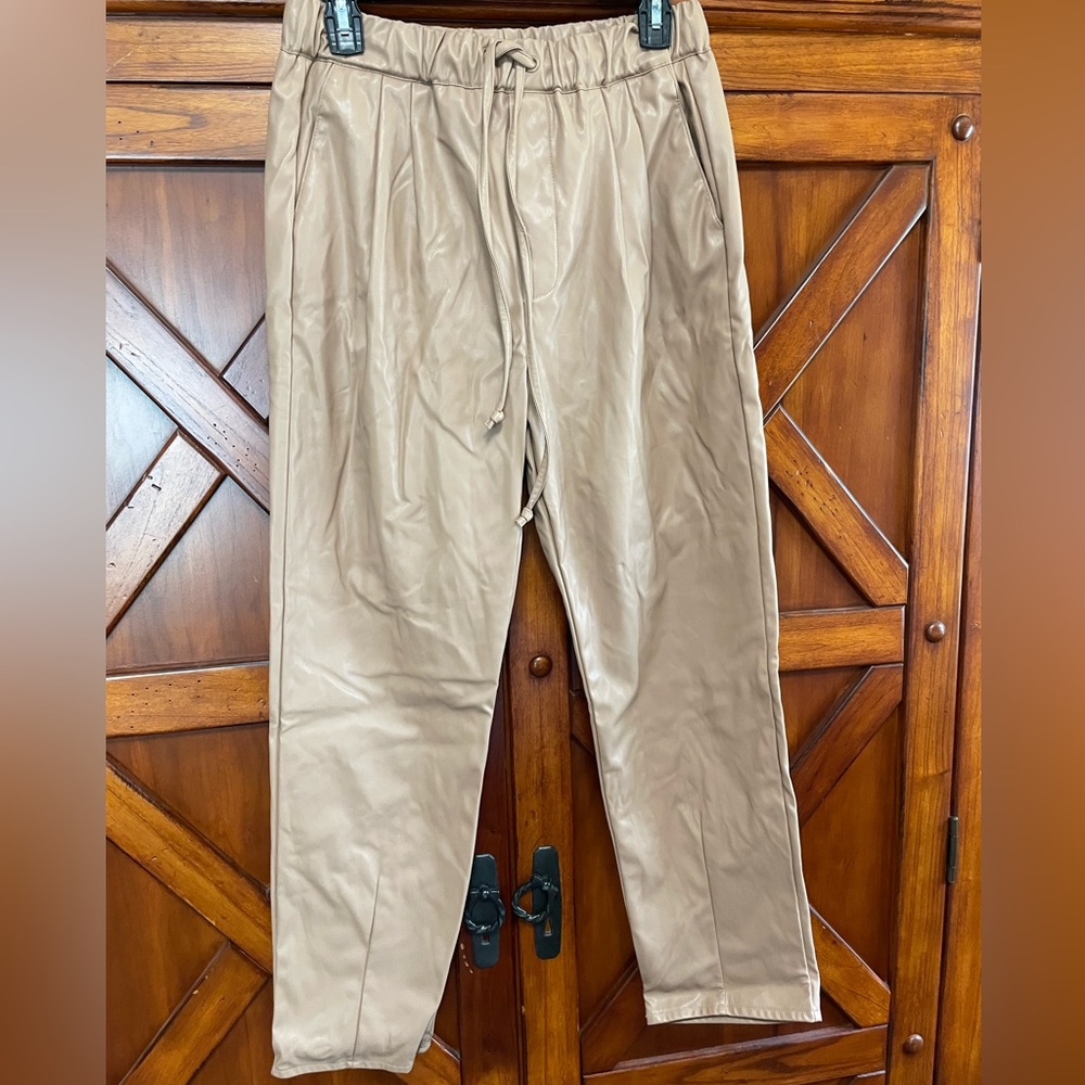 Faux leather capris